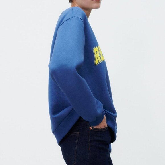 NEW Zara Blue Red Canyon Hiking Is Best Plan Graphic Text Print Sweatshirt Top M - Picture 5 of 10